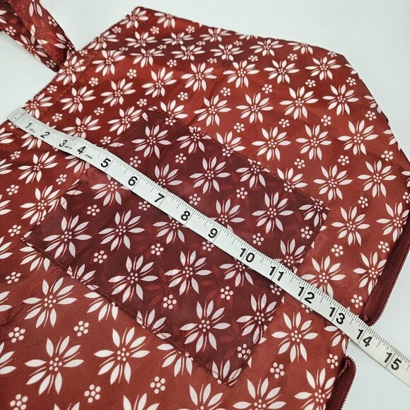 Temptations Packable Travel Reusable Insulated Nylon Shopping Tote Bag Rust Red - Picture 9 of 9